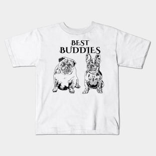 Best Buddies Pug French Bulldog black Kids T-Shirt